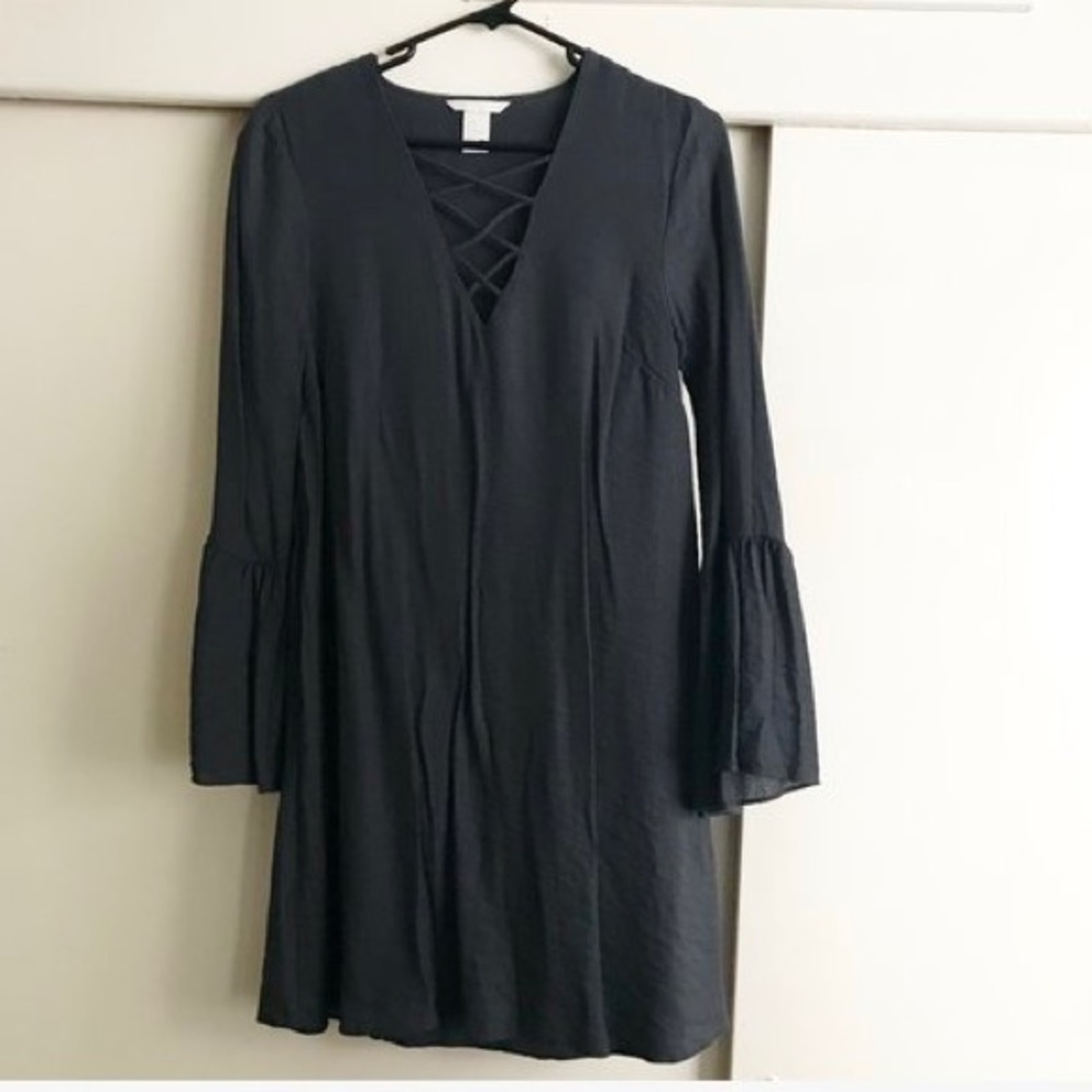 H&M Gray Bell Sleeve Dress